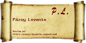 Pázsy Levente névjegykártya